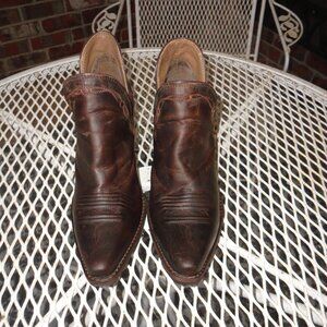 ARIAT Women's Brown Leather "Encore" Snip Toe Ankle Boots Size 7B